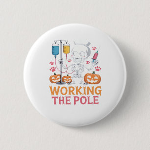 Badge Rond 5 Cm Infirmière d'Halloween Squelette drôle Plaisanteri