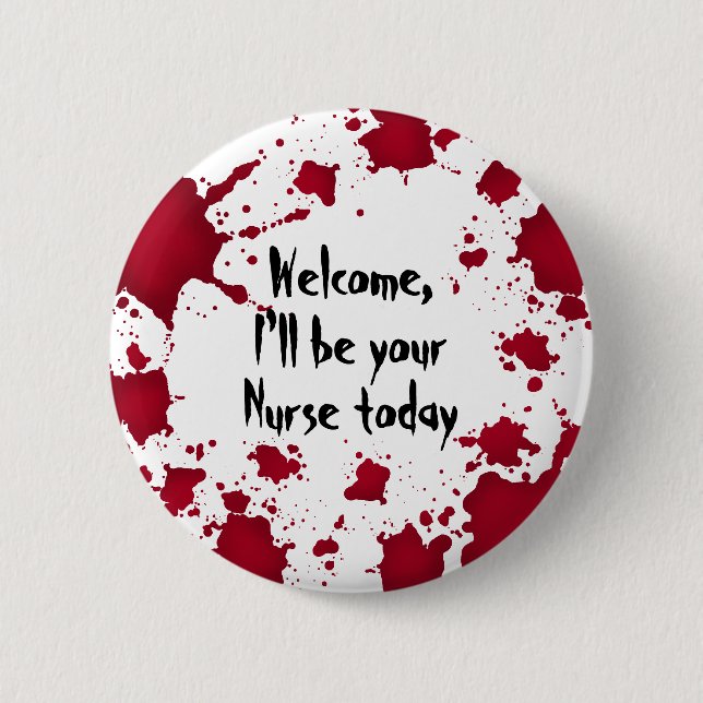 Badge Rond 5 Cm Infirmière drôle d'Halloween (Devant)