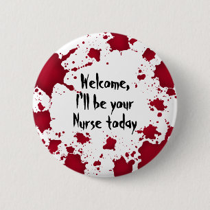 Badge Rond 5 Cm Infirmière drôle d'Halloween