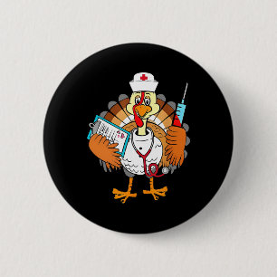 Badge Rond 5 Cm Infirmière Drôle Turquie Merci Grateful Thanksgivi