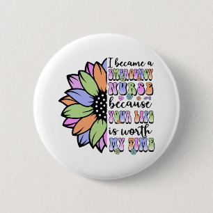 Badge Rond 5 Cm Infirmière d'urgence