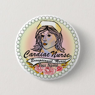 Badge Rond 5 Cm Infirmière en soins cardiaques