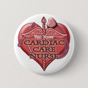 Badge Rond 5 Cm Infirmière en soins cardiaques