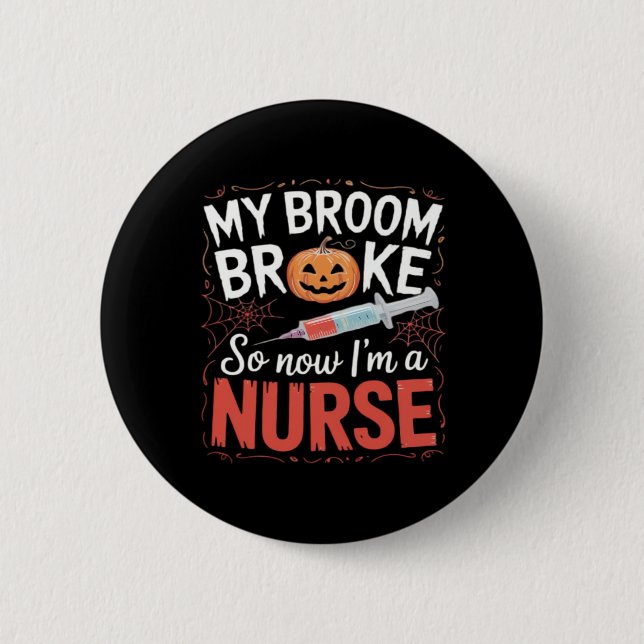 Badge Rond 5 Cm Infirmière Funny Halloween Infirmière essentielle  (Devant)
