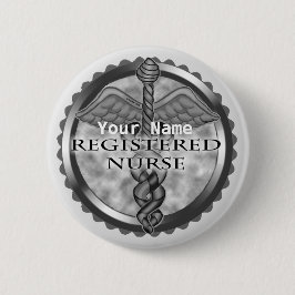 Badge Rond 5 Cm Infirmière inscrite en gris
