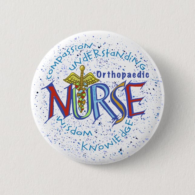 Badge Rond 5 Cm Infirmière orthopédique épingle de devise (Devant)