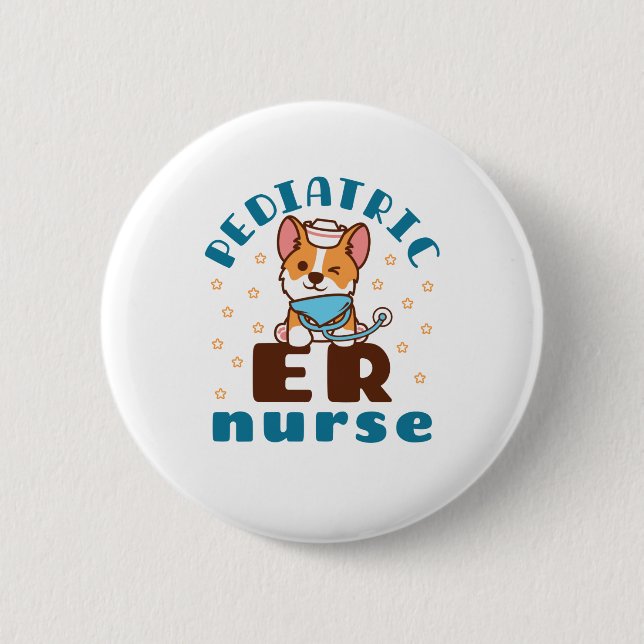 Badge Rond 5 Cm Infirmière pédiatrique ER (Devant)