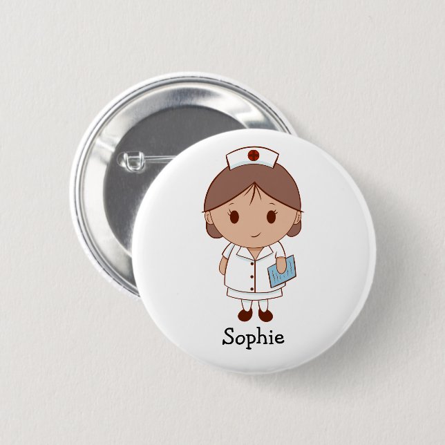 Badge Rond 5 Cm Infirmière personnalisée (Devant & derrière)