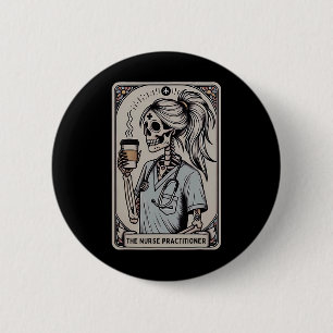 Badge Rond 5 Cm Infirmière Praticien Carte Tarot Squelette Hallowe