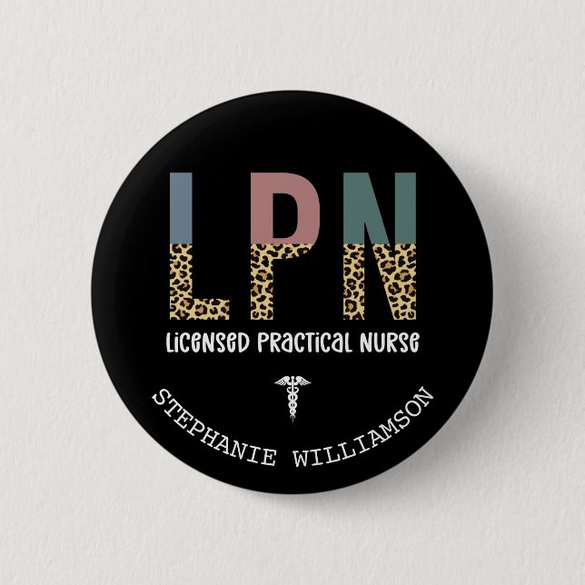 Badge Rond 5 Cm Infirmière pratique autorisée LPN personnalisée (Devant)