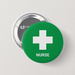 Badge Rond 5 Cm Infirmière & Premiers Secours, Croix, Ambulance, B
