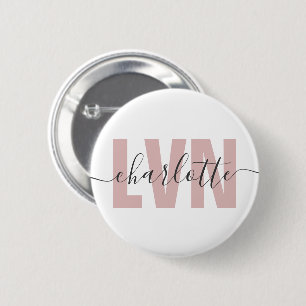 Badge Rond 5 Cm Infirmière professionnelle Chic LVN personnalisée