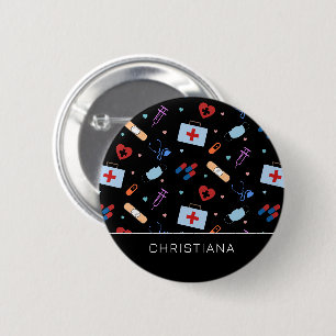 Badge Rond 5 Cm Infirmière RN personnalisée   Docteur Motif Médica