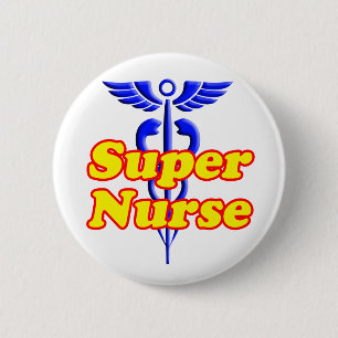 Badge Rond 5 Cm Infirmière superbe avec le caducée
