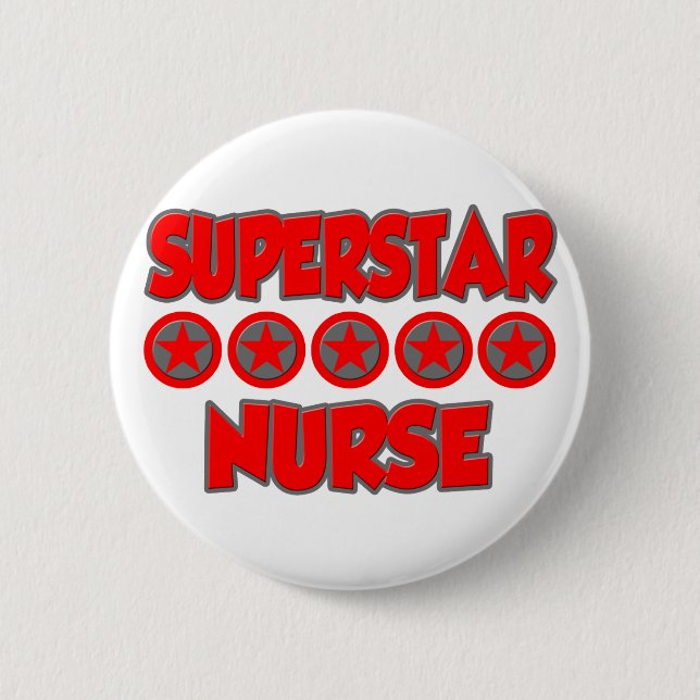 Badge Rond 5 Cm Infirmière superstar (Devant)