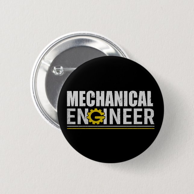 Badge Rond 5 Cm Ingénierie mécanique Ingénieur drôle (Devant & derrière)