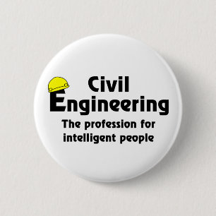 Badge Rond 5 Cm ingénieur civil intelligent