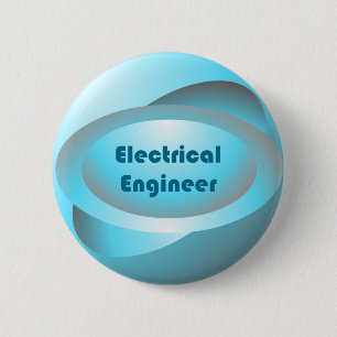 Badge Rond 5 Cm Ingénieur électrique bleu