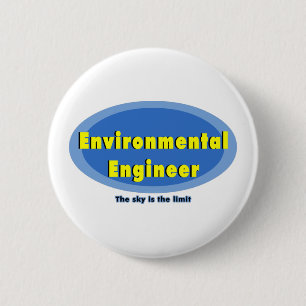 Badge Rond 5 Cm Ingénieur Environnemental Ovale Bleu
