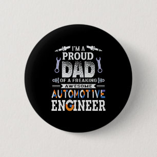 Badge Rond 5 Cm Ingénieur Fier Papa D'Un Ingénieur Automobile