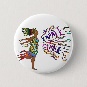 Badge Rond 5 Cm Inhalez exhalent respirent !