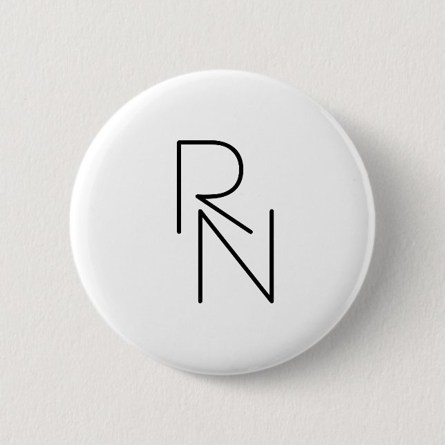 Badge Rond 5 Cm Initiales de chevauchement à l'aspect moderne (Devant)