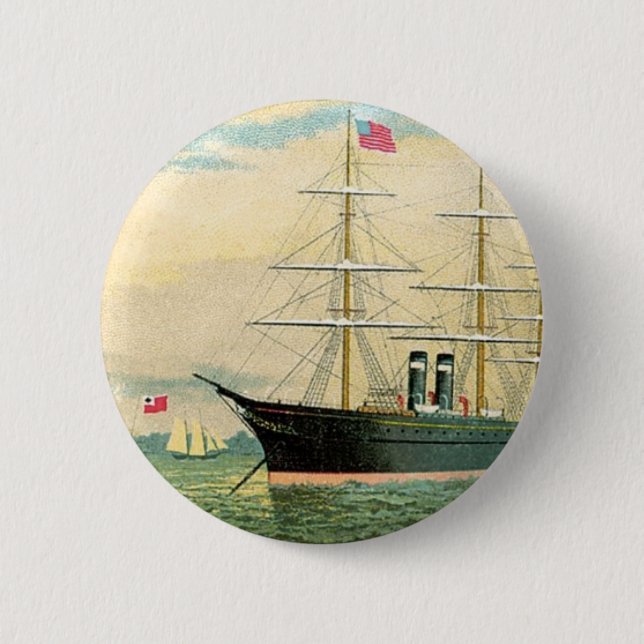 Badge Rond 5 Cm Inman Steamship Company (Devant)