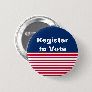 Badge Rond 5 Cm Inscrivez-vous pour voter Rouge Blanc Bleu avec de