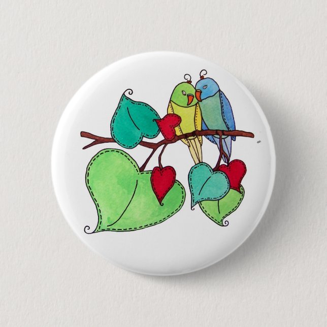 BADGE ROND 5 CM INSÉPARABLES II (Devant)