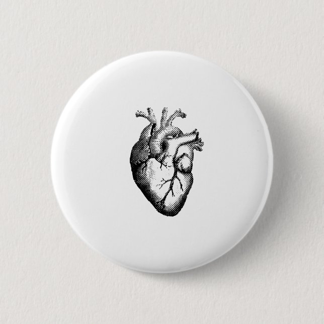Badge Rond 5 Cm Insigne anatomique de coeur (Devant)