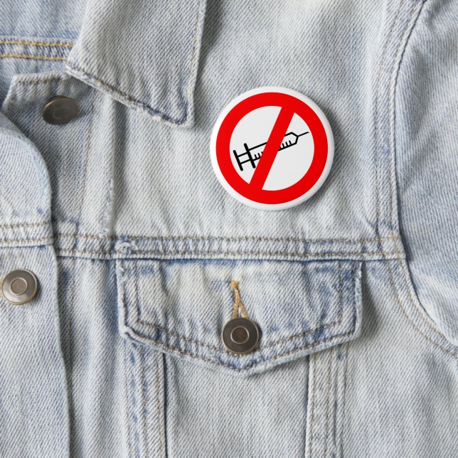 Badge Rond 5 Cm Insigne anti-vaccin (En situation)