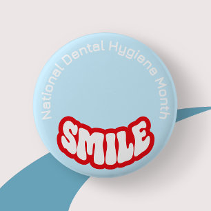 Badge Rond 5 Cm Insigne/bouton du mois national de l'hygiène denta