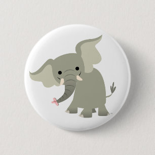 Badge Rond 5 Cm Insigne curieux de bouton d'éléphant de bande