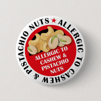 Badge Rond 5 Cm Insigne d'allergie aux noix de cajou et de pistach