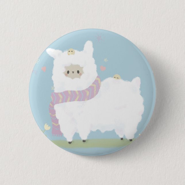 Badge Rond 5 Cm Insigne d'alpaga de Kawaii (Devant)