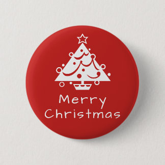 Badge Rond 5 Cm Insigne d'arbre de Joyeux Noël