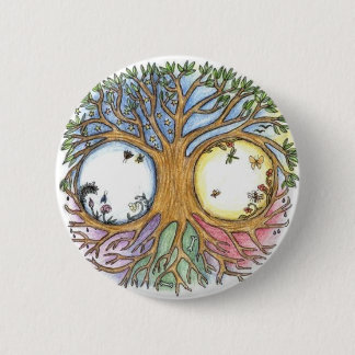 Badge Rond 5 Cm Insigne d'arbre du monde