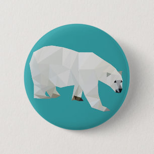 Badge Rond 5 Cm Insigne de bouton d'ours blanc
