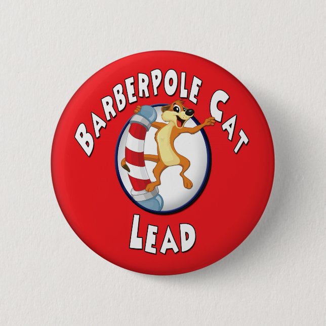 Badge Rond 5 Cm Insigne de chat de Barberpole -- Avance (Devant)