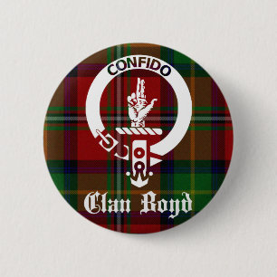 Badge Rond 5 Cm Insigne de Clan Boyd et Tartan
