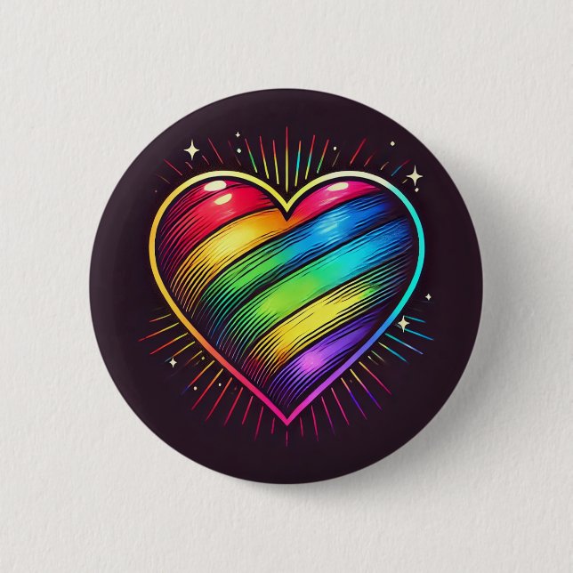 Badge Rond 5 Cm Insigne de coeur de fierté (Devant)