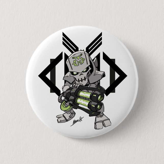 Badge Rond 5 Cm Insigne de cyborg de MÉTA (Devant)