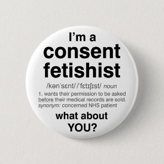 Badge Rond 5 Cm Insigne de fétichiste de consentement (standard)
