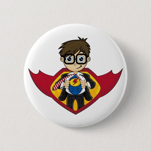 Badge Rond 5 Cm Insigne de garçon de super héros (Devant)