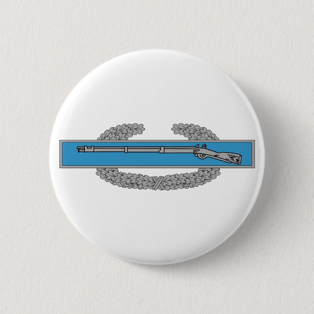 Badge Rond 5 Cm Insigne de l'Infanteur de combat CIB Armée Vétéran (Devant)