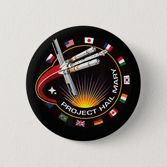 Badge Rond 5 Cm Insigne de mission spatiale (Devant)