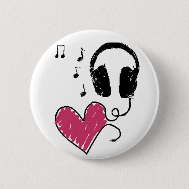Badge Rond 5 Cm Insigne de musique (Devant)