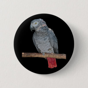 Badge Rond 5 Cm Insigne de perroquet de Pesky