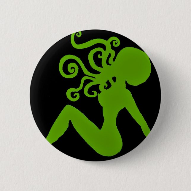Badge Rond 5 Cm Insigne de Pin- de poulpe (Devant)