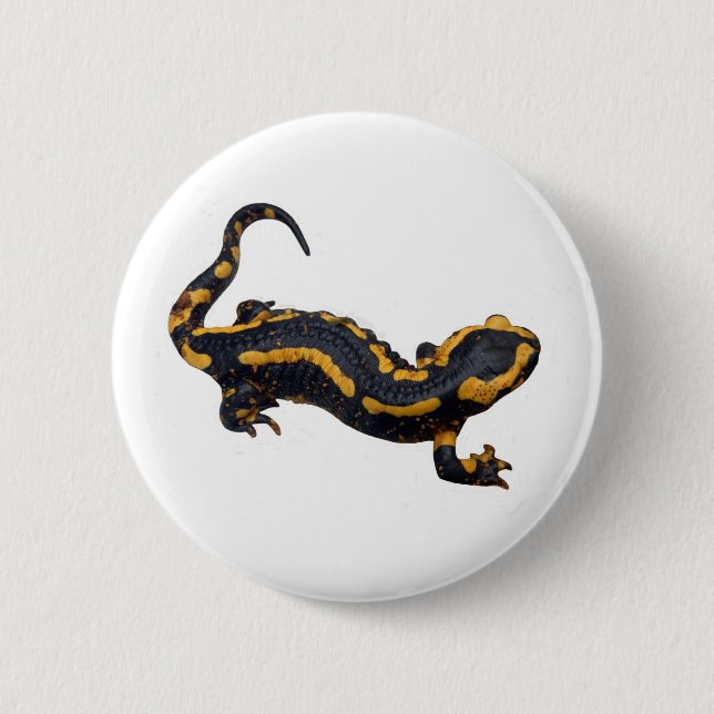 Badge Rond 5 Cm Insigne de salamandre de feu (Devant)